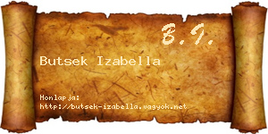 Butsek Izabella névjegykártya